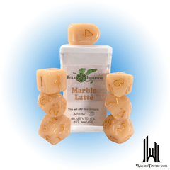 SET OF 7 DICE: MARBLE LATTE